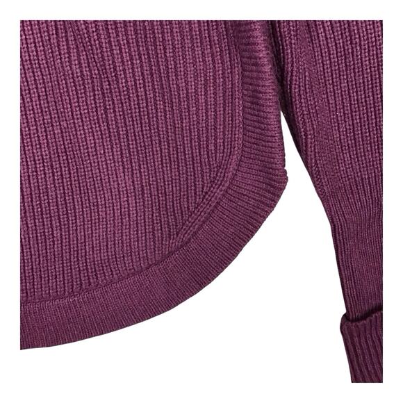 Treasure & Bond Women’s Large Purple Chunky Knit Mock Neck Sweater - Picture 10 of 14